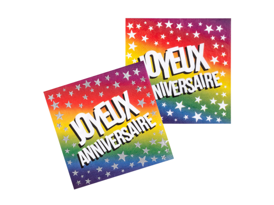 Set 12 Serviettes en papier "Joyeux Anniversaire"