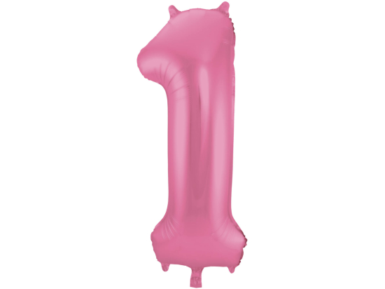 Ballon Chiffre 1 Rose Mat  86cm