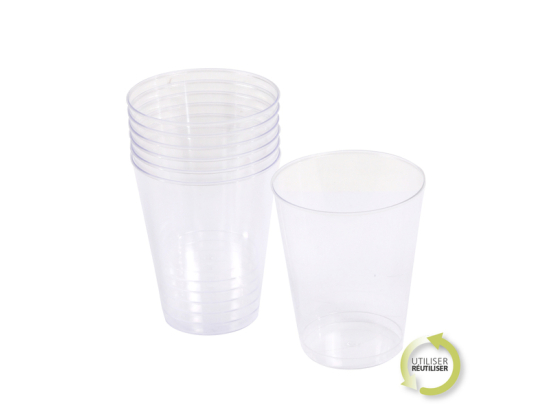 SET DE 6 VERRES A EAU EN PLASTIQUE REUTILISABLE  33 CL TRANSPARENT