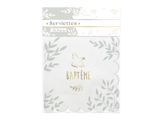 PACK 10 SERVIETTES BAPTEME