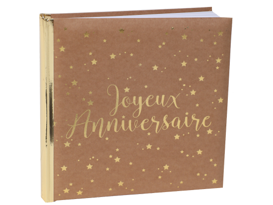 Livre d'or Joyeux Anniversaire métallisé Kraft