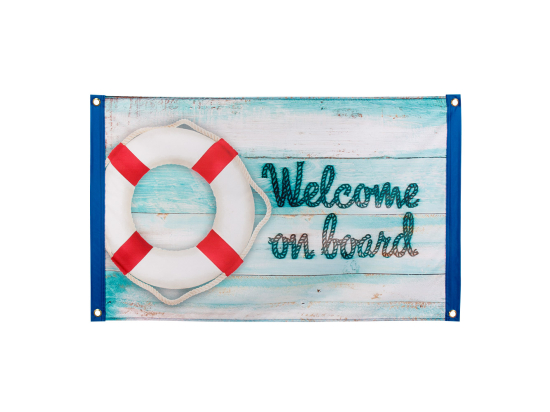 Polyester drapeau Navy 'Welcome on board'