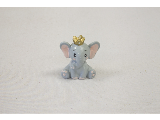 RESINE ELEPHANT AVEC COURONNE DOREE (x 3)