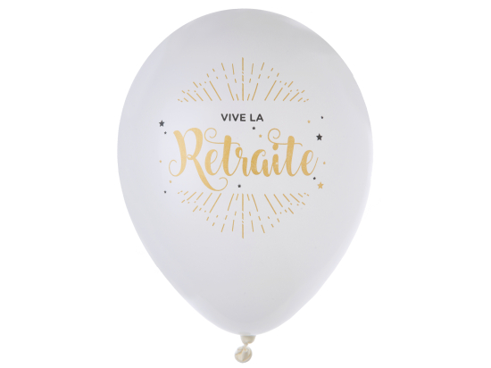 Ballon Vive la retraite Blanc