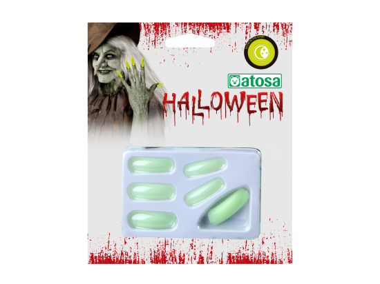 FAUX ONGLES HALLOWEEN FLUORESCENT DANS LE NOIR