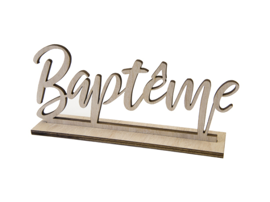 Déco de table "Baptême" en bois