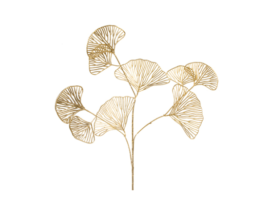 Branche de feuilles de ginkgo or