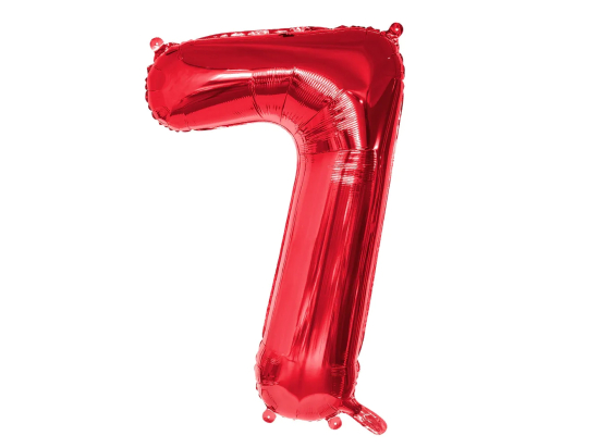 Ballon en aluminium '7' rouge