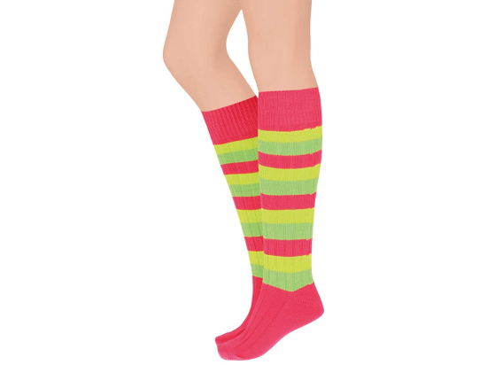 APOLLO CHAUSSETTES HAUTES ROSE/JAUNE/VERT, 41/47