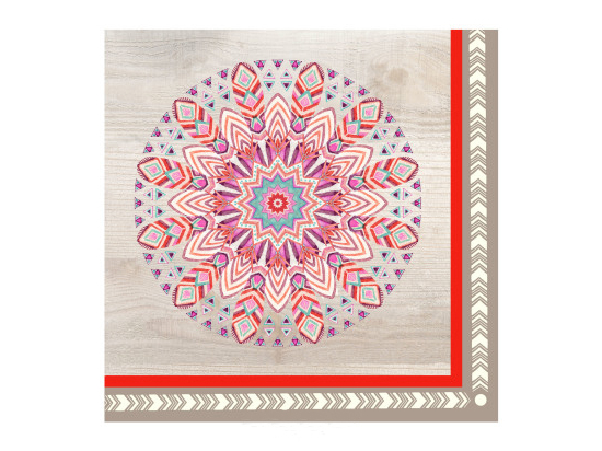 SET DE 20 SERVIETTES EN PAPIER 3 PLIS 33*33CM BOHO MANDALA