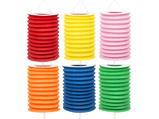 Set 12 Lanternes cylindrique en papier (16 cm)