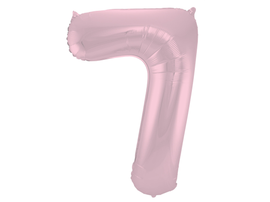 Ballon aluminium Chiffre 7 Rose Pastel Mate Métallique - 86 cm