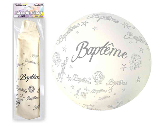 Ballon géant "Baptême" blanc