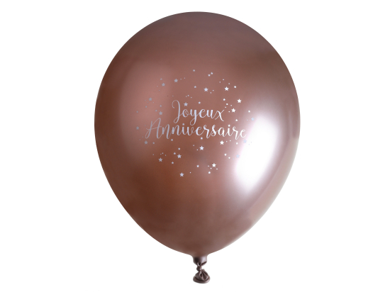 Ballon Joyeux Anniversaire métallisé rose gold Rose gold