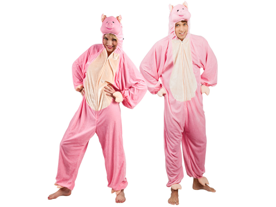 Costume adulte Cochon peluche