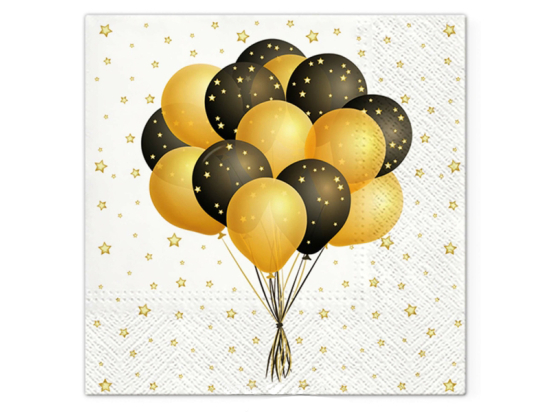 SET DE 20 SERVIETTES PAPIER 3 PLIS 33*33CM BALLONS FESTIFS