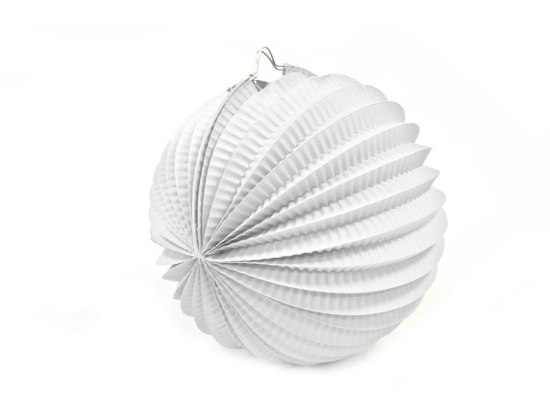 BOULE DECO EN PAPIER 20 cm BLANCHE