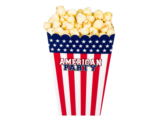 Set 4 Bols de popcorn en carton  'AMERICAN PARTY'