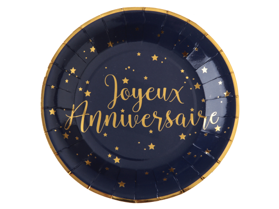 Assiette Joyeux Anniversaire Bleu