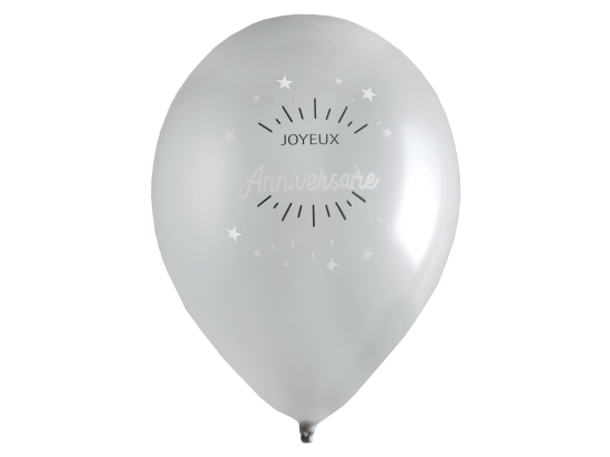 Ballon Anniversaire Etincelant Argent