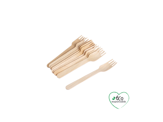 SET DE 12 FOURCHETTES EN BOIS H16CM