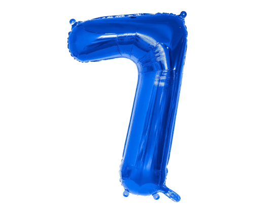 Ballon en aluminium '7' bleu