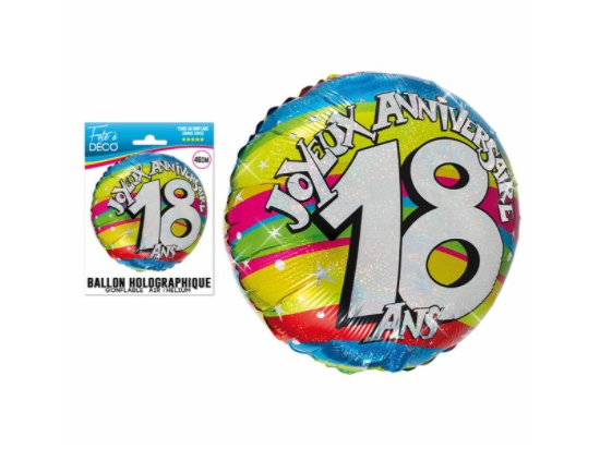 Ballon Holographique 18 Ans
