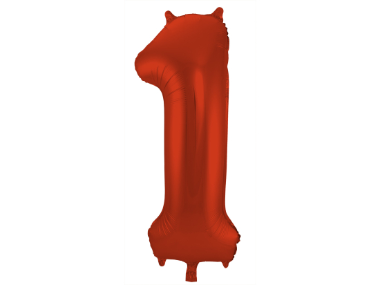 Ballon aluminium Chiffre 1 Rouge Mate Métallique - 86 cm