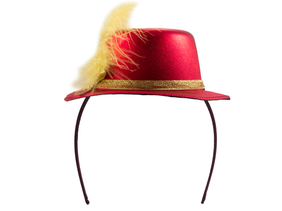 Tiare avec Petit Chapeau Métallique Rouge