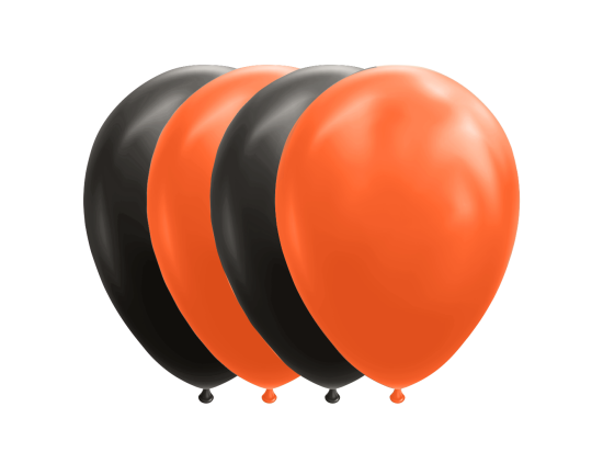 10 Balloons 12" black/orange