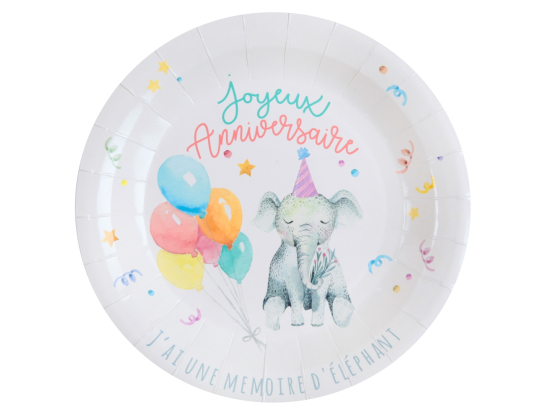 Assiette Zoo party Multicolore