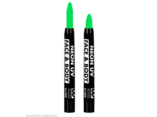 Boite Display avec "12 CRAYONS DE EAU-MAQUILLAGE VERT FLUO" - 3,5 ml