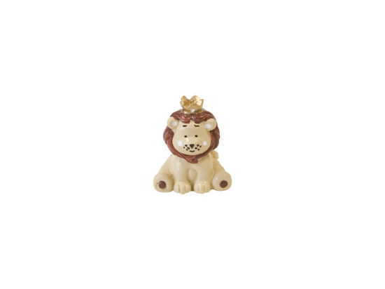 RESINE LION AVEC COURONNE DOREE (x 3)