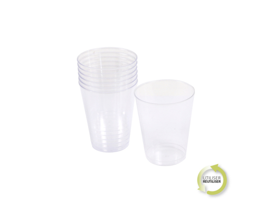 SET DE 6 VERRES A EAU EN PLASTIQUE REUTILISABLE 23CL TRANSPARENT