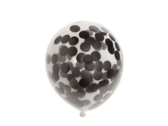 Ballon Transparent - Confetti Noir