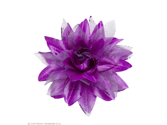 Clip pour cheveux fleur violette brillante