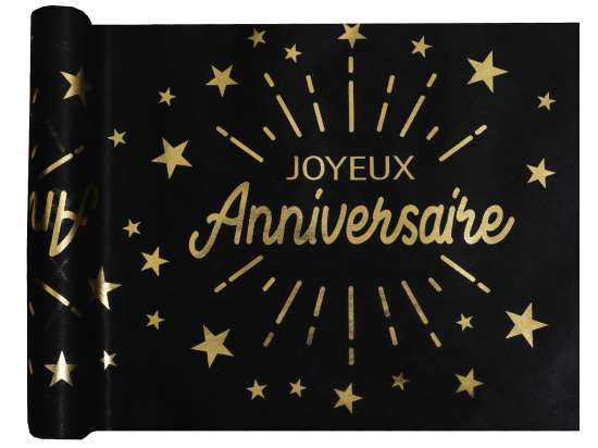 Chemin de table Anniversaire Etincelant Or