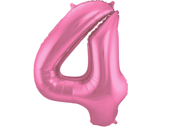 Ballon Chiffre 4 Rose Mat  86cm