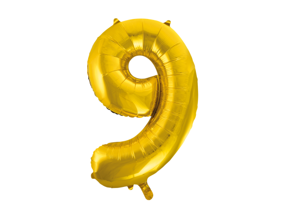 Foilballoon 34" no. 9 gold