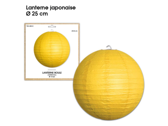 Lanterne Boule diamètre 25 cm - Couleur : Jaune