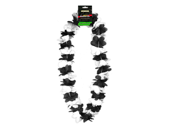 Collier à fleur noir / blanc