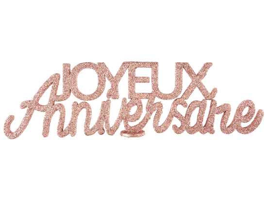 Lettres Joyeux Anniversaire pailletées Rose gold