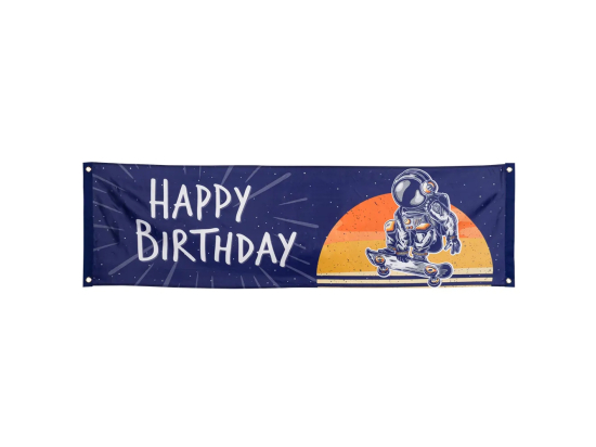 Bannière polyester Space 'Happy Birthday' (50 x 180 cm)