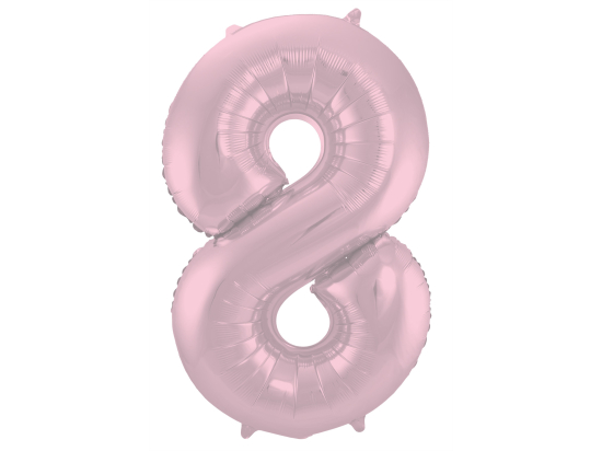 Ballon aluminium Chiffre 8 Rose Pastel Mate Métallique - 86 cm