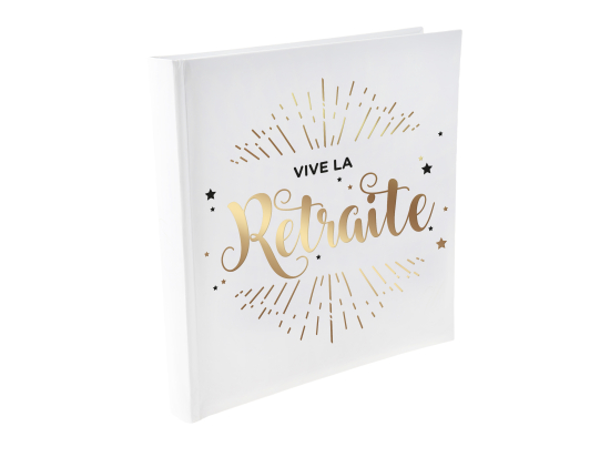 Livre d'or Vive la retraite métallisé Blanc