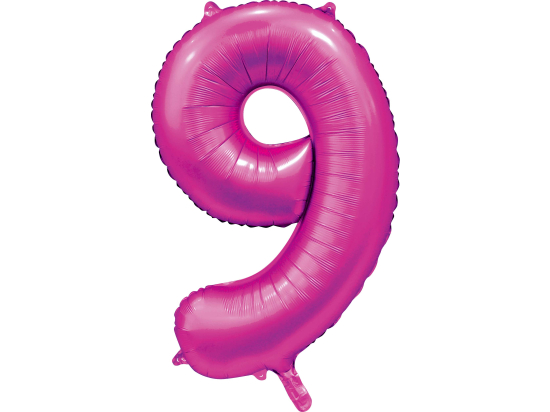 Foilballoon 34" no. 9 satin hotpink