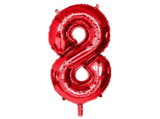 Ballon en aluminium '8' rouge