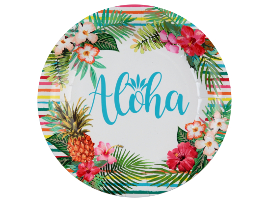 Assiette Aloha Multicolore Ø 22.5 cm Sachet de 10 pièces