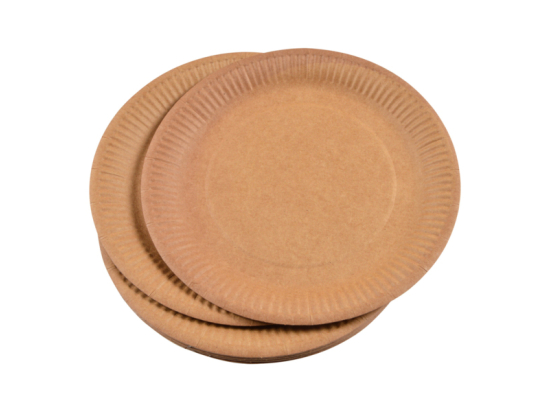 SET DE 20 ASSIETTES VITAMINE EN KRAFT NATUREL D23CM SANS FILM PLASTIQUE