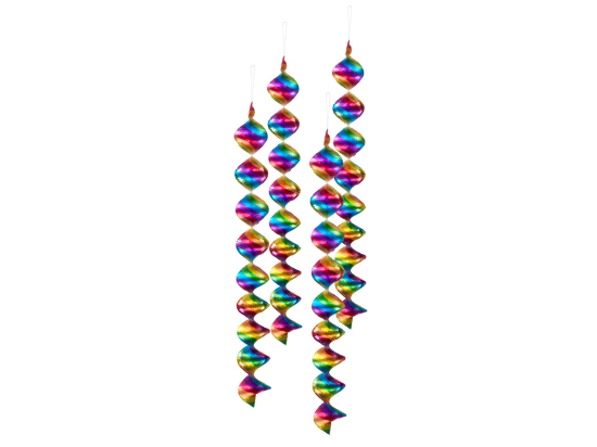 Set 4 Guirlandes suspendues spirales décoratives multicolores (5 x 60 cm)